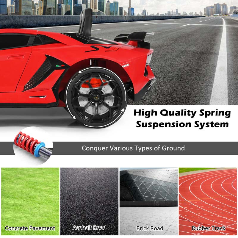 Licensed Lamborghini SVJ 12V Kids Ride-On Car – Electric Sports Car with Remote, Trunk, Music & LED Lights
