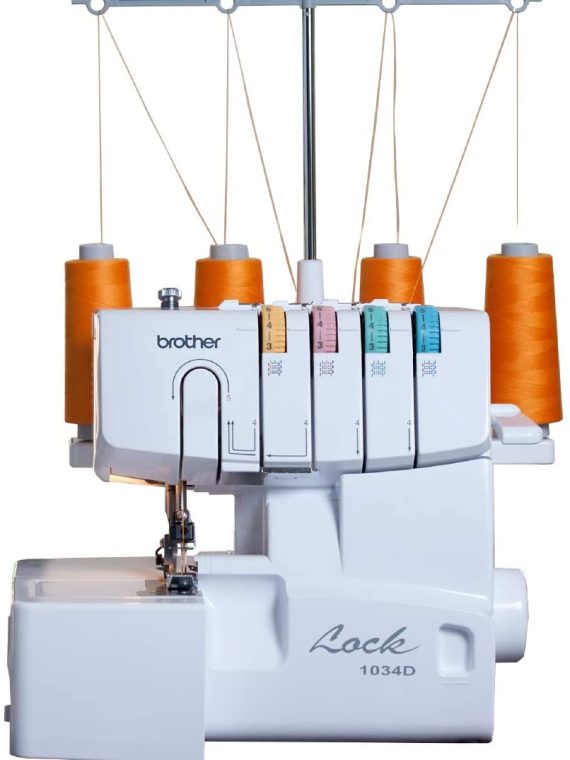 Brother 1034D Heavy-Duty Metal Frame Overlock Serger, 1,300 Stitches/Min with Differential Feed & 3 Feet