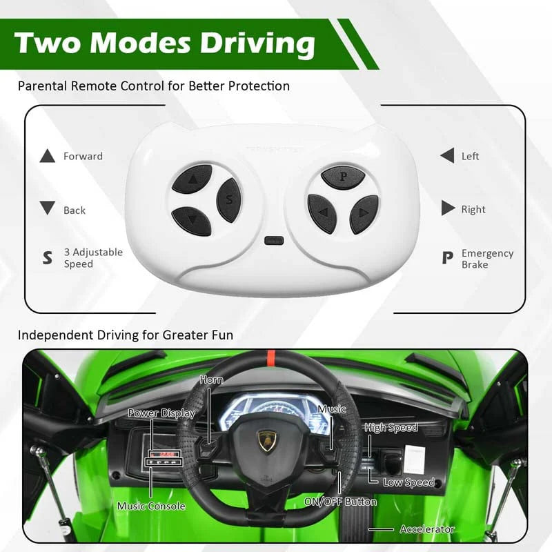 Licensed Lamborghini SVJ 12V Kids Ride-On Car – Electric Sports Car with Remote, Trunk, Music & LED Lights