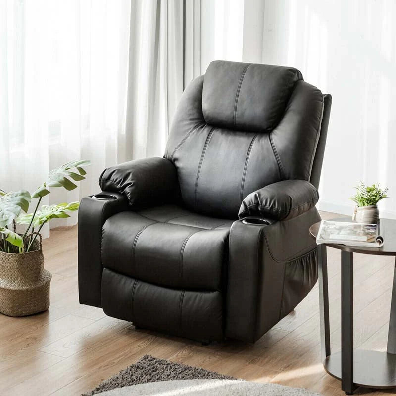 Electric Power Lift Recliner Chair with Heat & 8-Point Massage – USB, Cup Holders, for Elderly