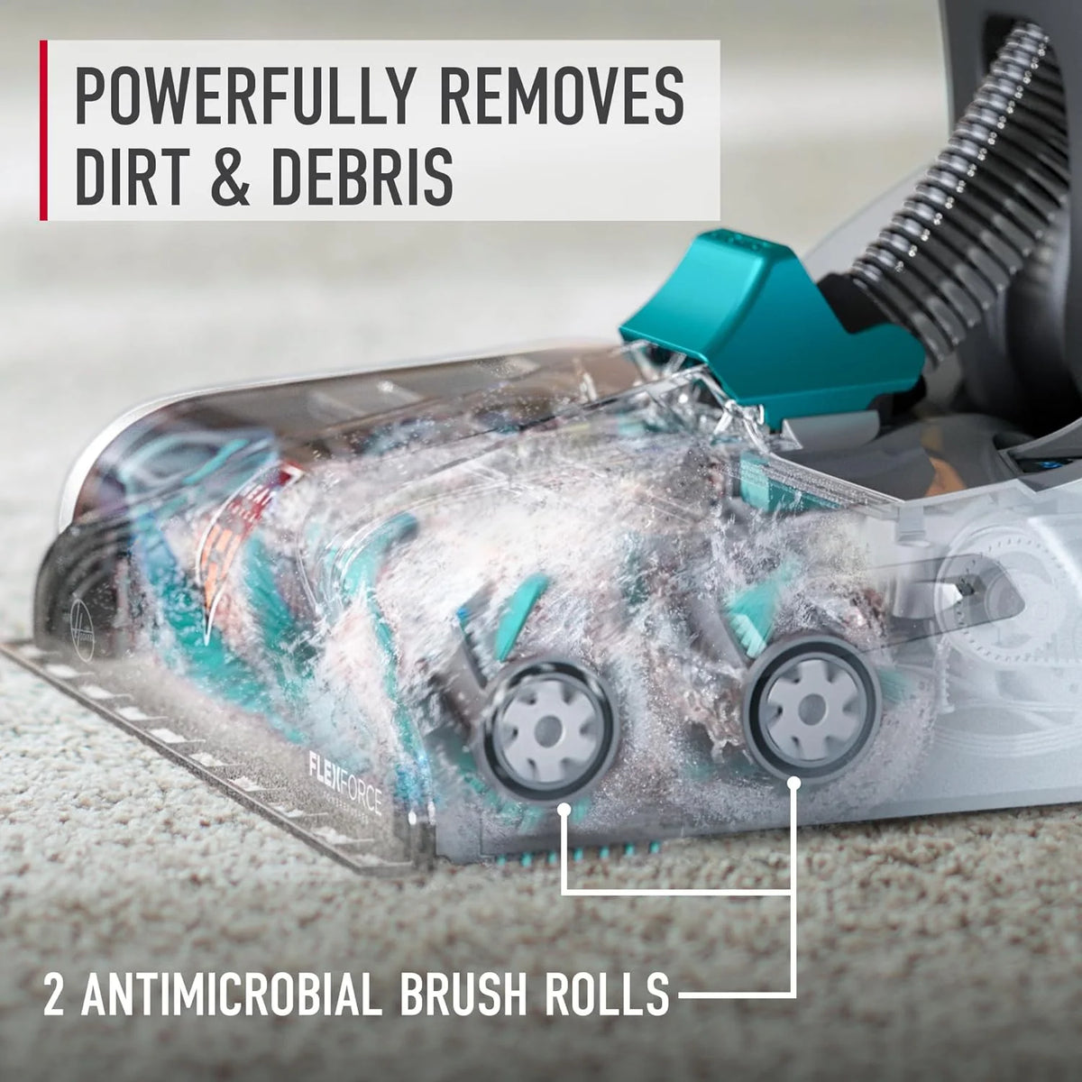 Hoover SmartWash+ Automatic Carpet Cleaner FH52000 – Deep-Cleaning Shampooer with HeatForce, Pet Tools, Turquoise