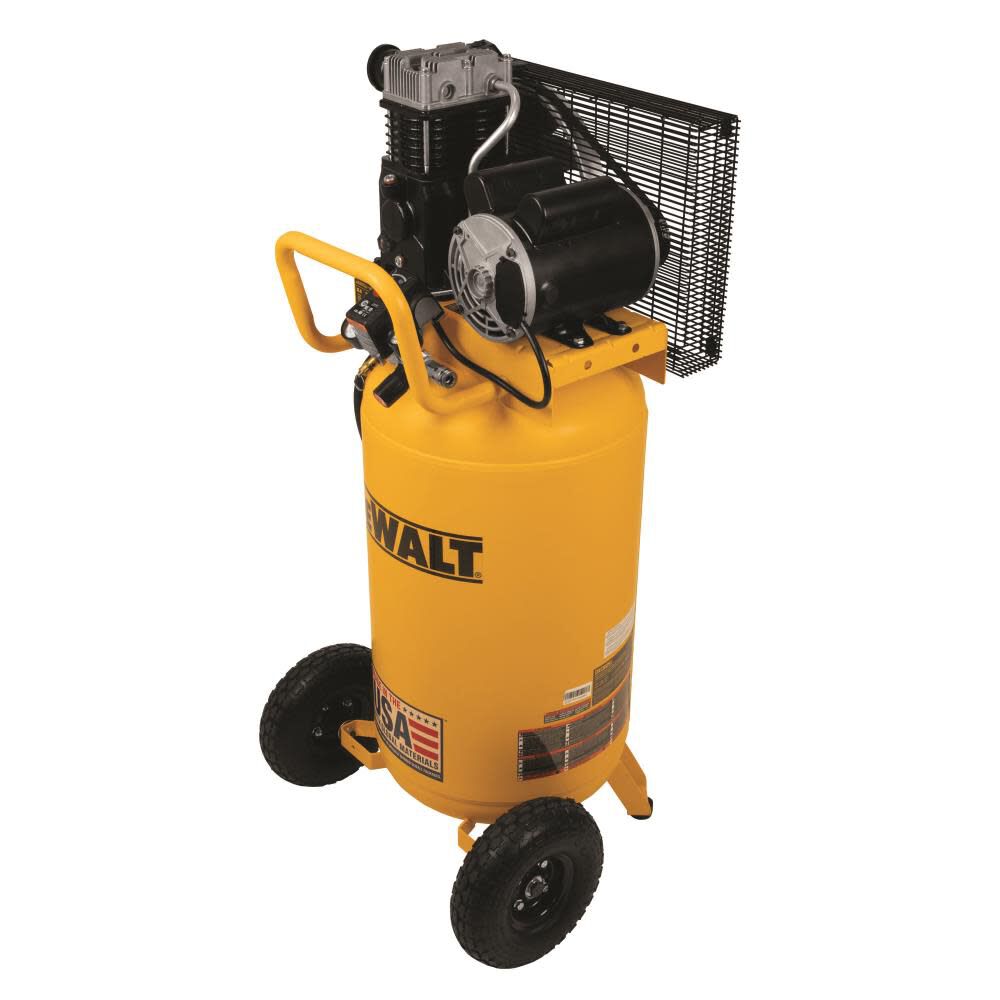 DEWALT DXCM251 25 Gallon 200 PSI Vertical Electric Air Compressor – Portable Wheeled, 2.0 HP