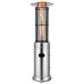 Stainless steel 41000 BTU standing propane patio heater with glass flame tube