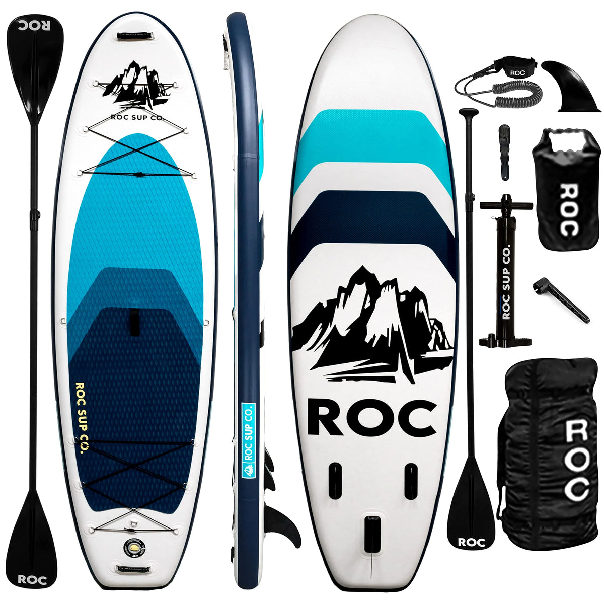 ROC 10 ft 6 in inflatable stand up paddle board with accessories