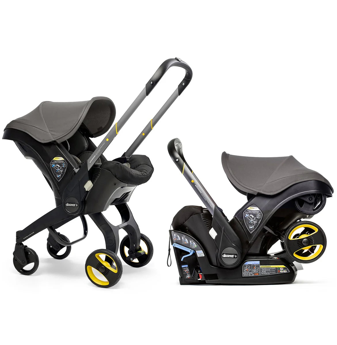 DOONA Infant Car Seat Stroller with LATCH Base – All-in-One Travel System, Nitro Black (Open Box)