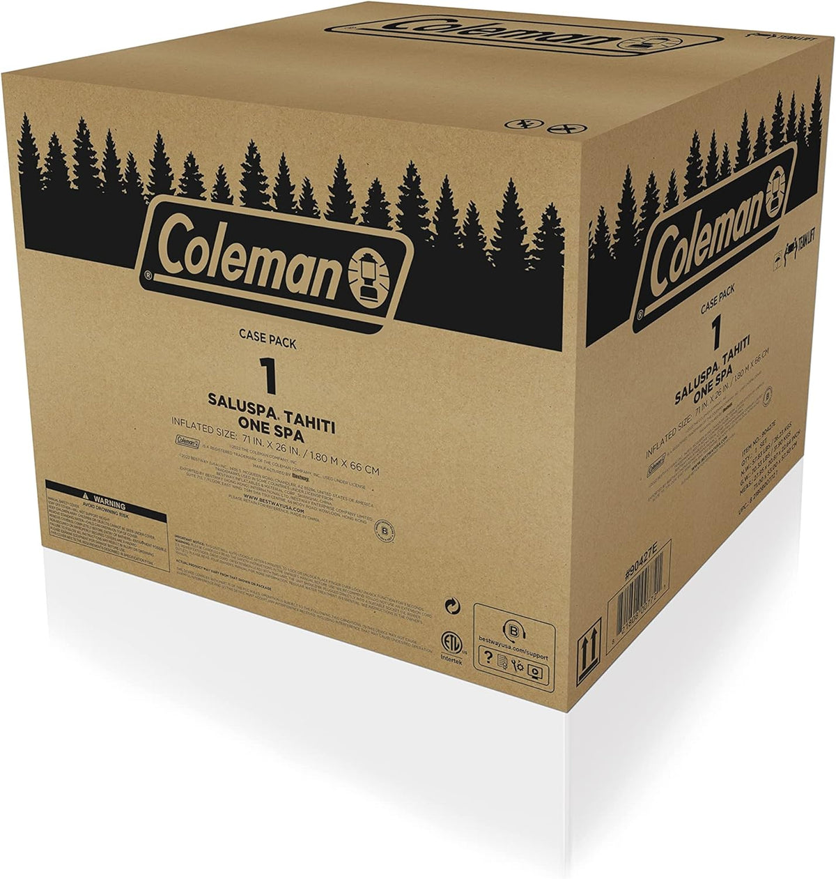 Coleman Inflatable Hot Tub Spa – 140 Bubble Jets, 242 gal, Heated, Pump & Cover, Fits 4
