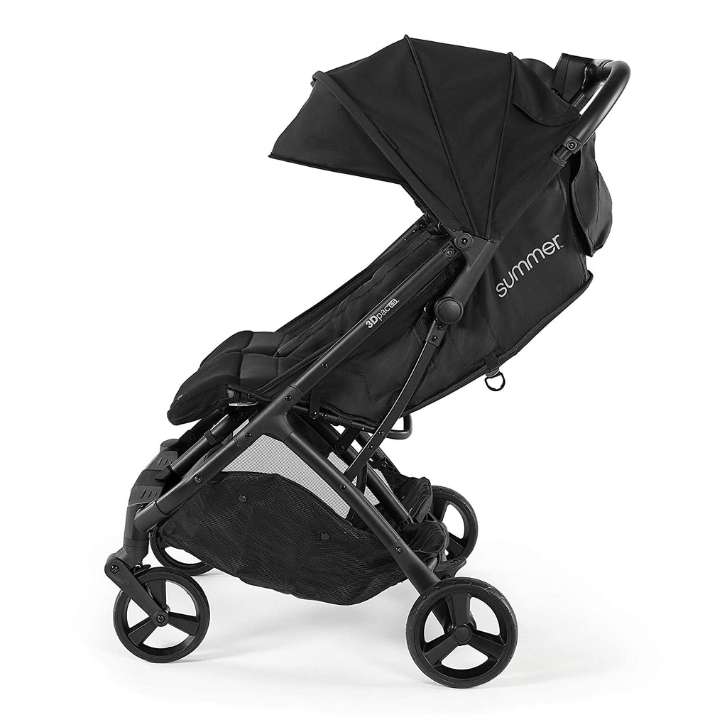Summer 3Dpac CS+ Double Stroller – Lightweight Car-Seat-Compatible Twin Pushchair, One-Hand Fold, Black