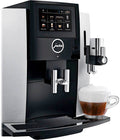 Moonlight silver JURA S8 automatic espresso machine with touchscreen
