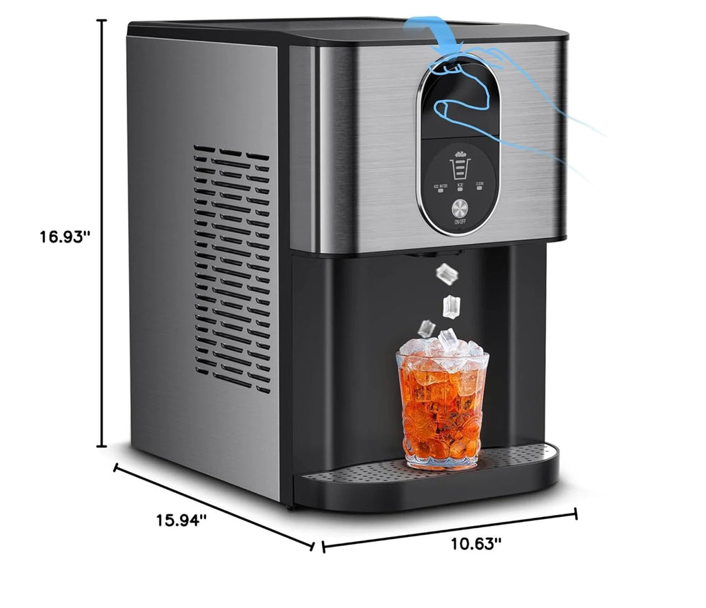 COWSAR Countertop Nugget Ice Maker – 44 lb/24h Self-Dispensing Pellet Ice Machine