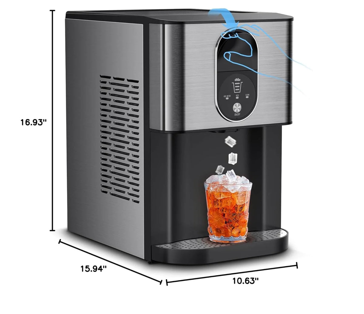 COWSAR Countertop Nugget Ice Maker – 44 lb/24h Self-Dispensing Pellet Ice Machine