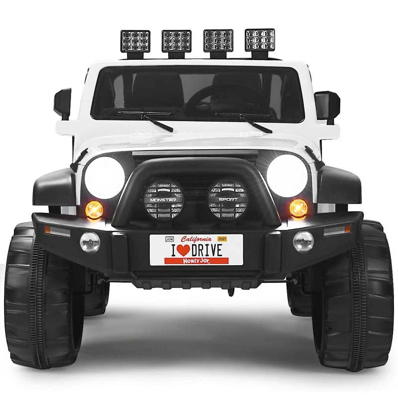 12V 2-Seater Kids Ride-On Truck with Remote Control, Storage, LED Lights and Music, Ages 3+