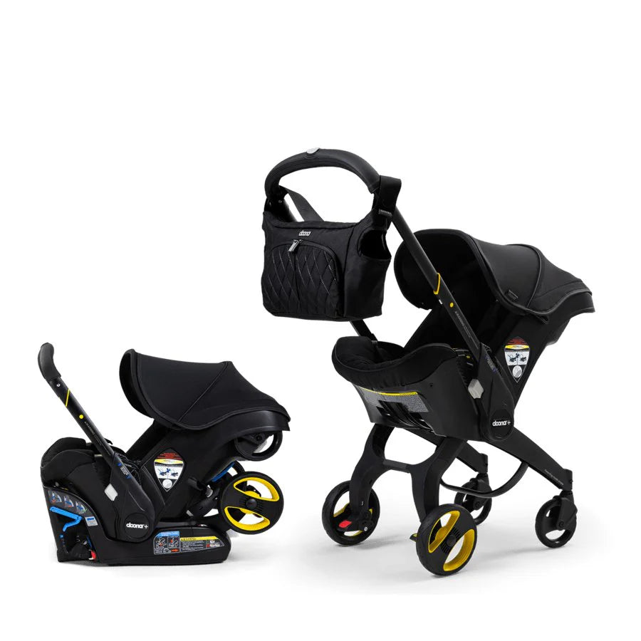 DOONA Infant Car Seat Stroller with LATCH Base – All-in-One Travel System, Nitro Black (Open Box)