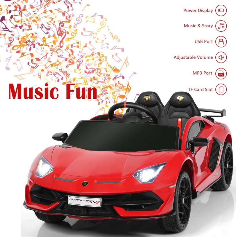 Licensed Lamborghini SVJ 12V Kids Ride-On Car – Electric Sports Car with Remote, Trunk, Music & LED Lights