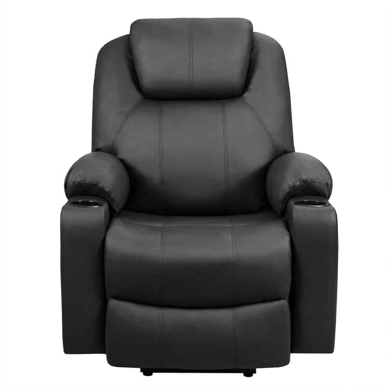 Electric Power Lift Recliner Chair with Heat & 8-Point Massage – USB, Cup Holders, for Elderly