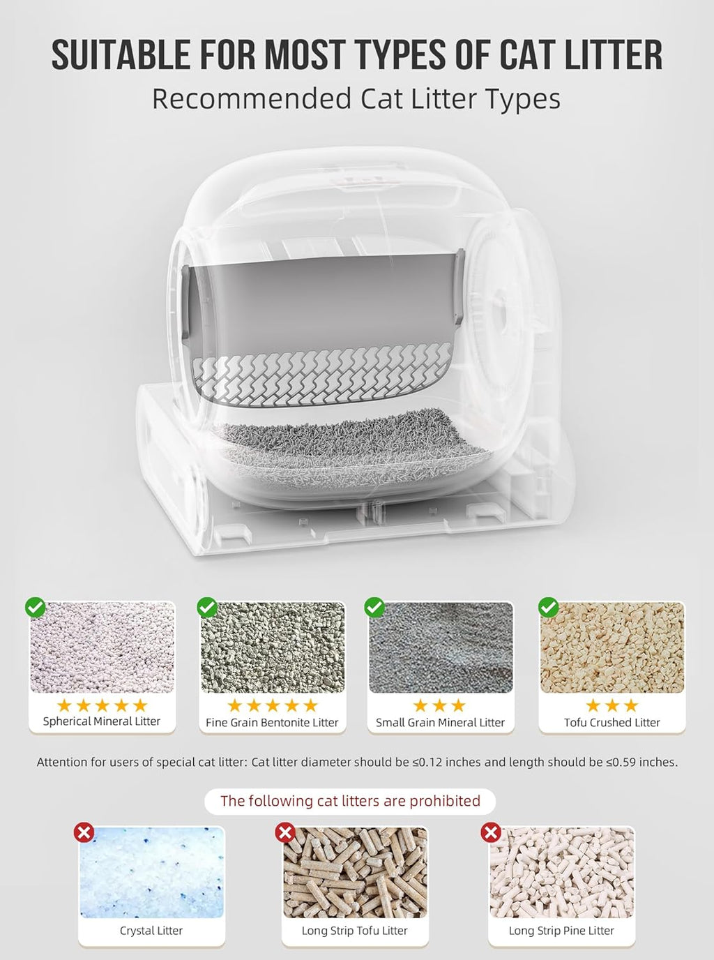 EXPEDMAN Self-Cleaning Cat Litter Box – 65L + 9L, App Control, Mat & Liners, Grey