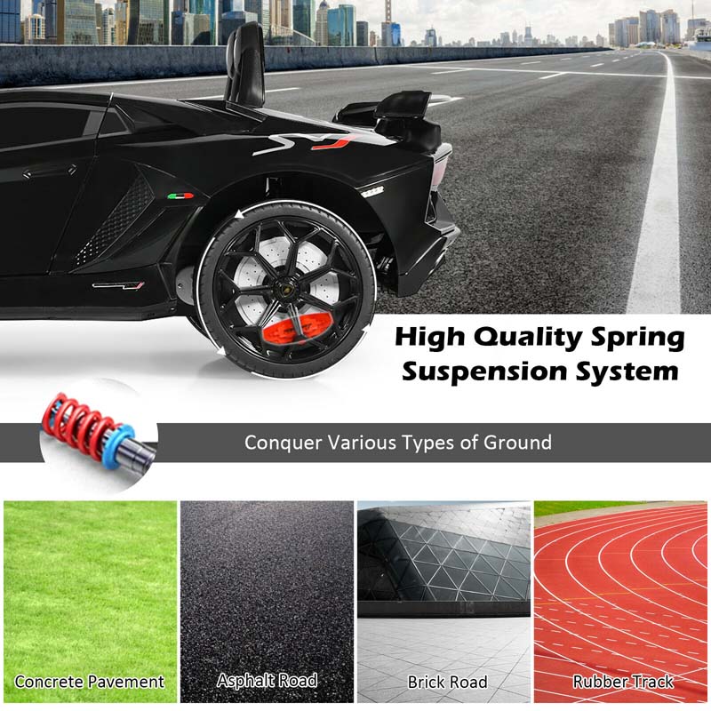 Licensed Lamborghini SVJ 12V Kids Ride-On Car – Electric Sports Car with Remote, Trunk, Music & LED Lights