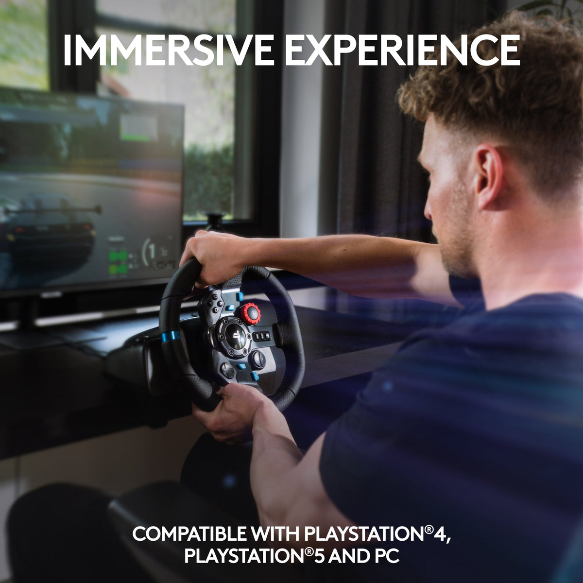 Logitech G29 Driving Force Racing Wheel & Floor Pedals – Black for PS5, PS4, PC and Mac