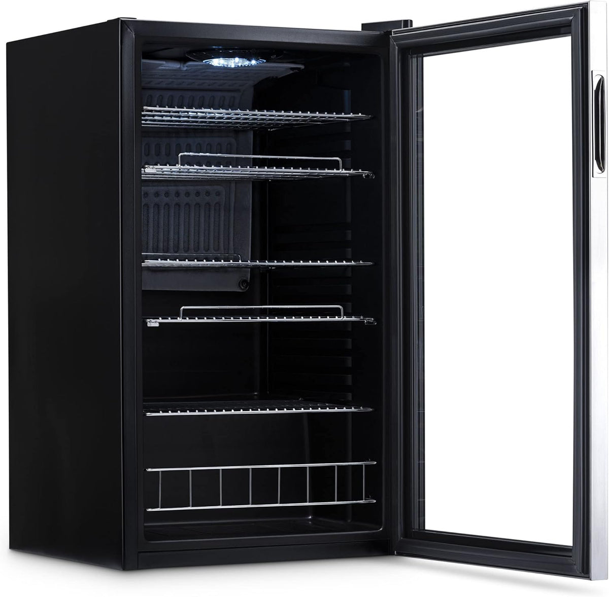 NewAir 126 Can Beverage Refrigerator – Freestanding Mini Fridge, Glass Door, LED, 7 Settings