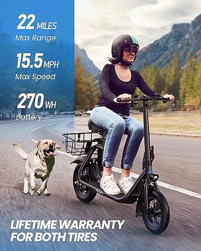 URBANMAX C1 Folding Electric Scooter with Seat – 450W Motor, 22-Mile Range, 15.5 mph, LCD