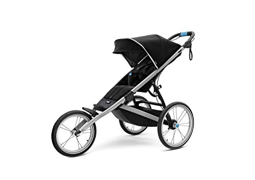 Thule Glide Performance Jogging Stroller – Fixed 16" Front Wheel, Hand Brake, Compact Fold (Black/Blue)