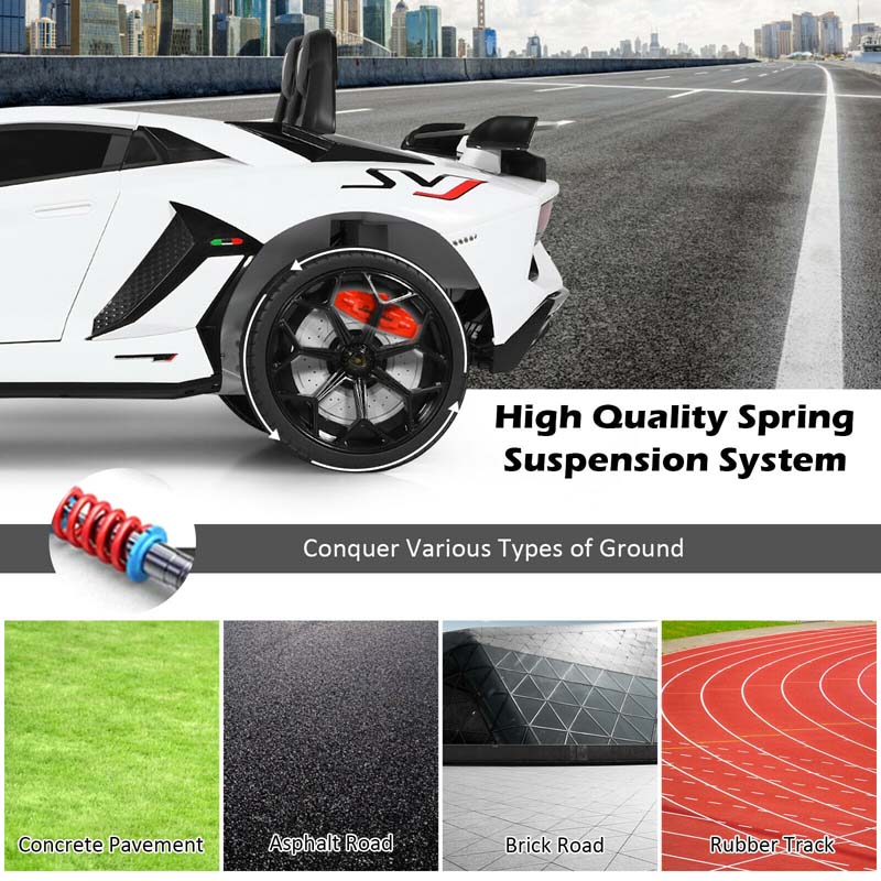 Licensed Lamborghini SVJ 12V Kids Ride-On Car – Electric Sports Car with Remote, Trunk, Music & LED Lights