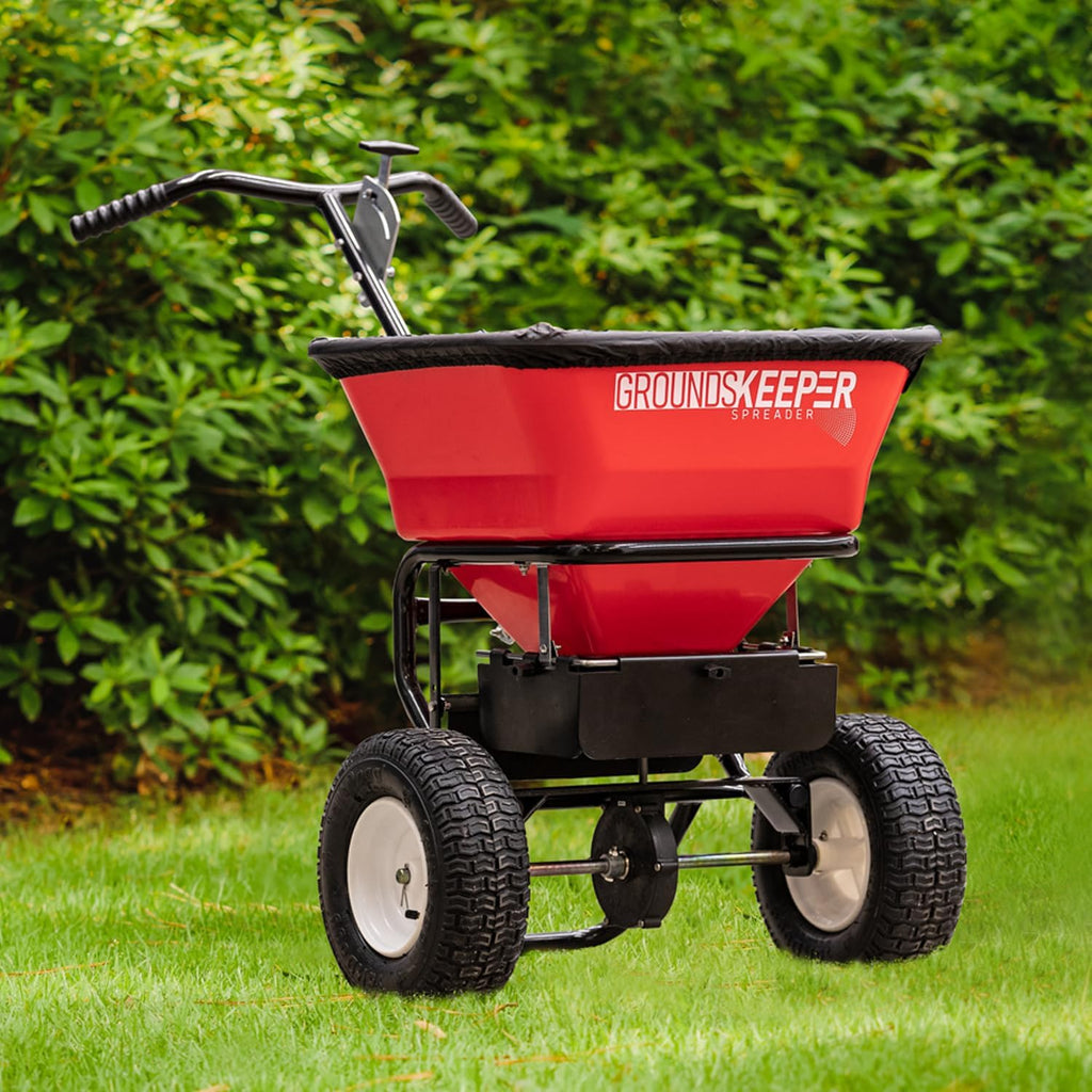 Buyers Products Grounds Keeper 3039632R Walk-Behind Push Spreader, 100 lb Capacity, All-Season Use
