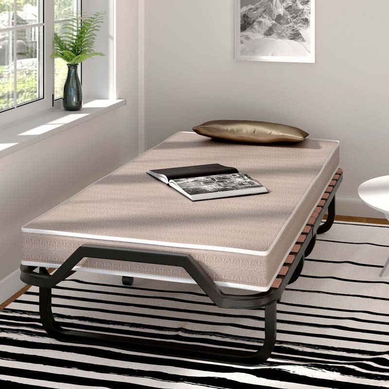 79" x 31.5" Folding Rollaway Guest Bed with Memory Foam Mattress on Wheels