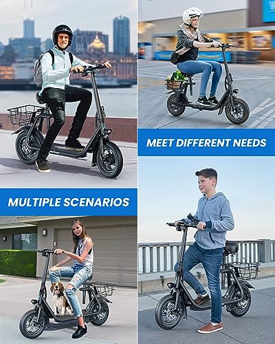 URBANMAX C1 Folding Electric Scooter with Seat – 450W Motor, 22-Mile Range, 15.5 mph, LCD