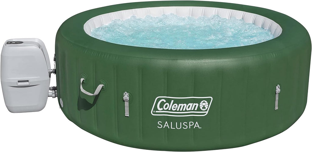 Coleman Inflatable Hot Tub Spa – 140 Bubble Jets, 242 gal, Heated, Pump & Cover, Fits 4