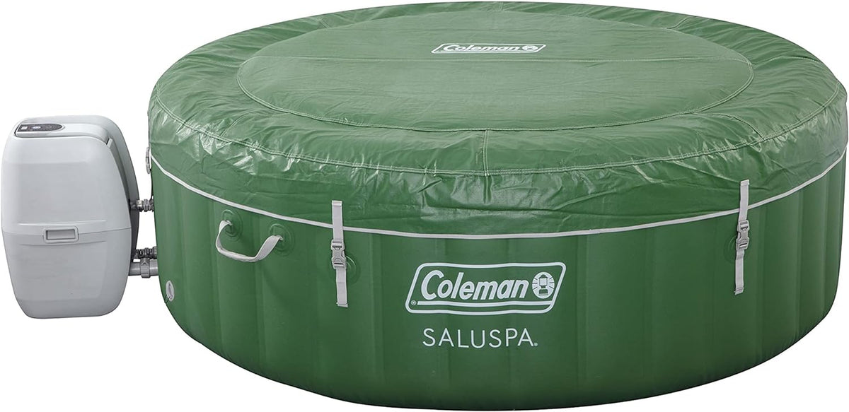Coleman Inflatable Hot Tub Spa – 140 Bubble Jets, 242 gal, Heated, Pump & Cover, Fits 4
