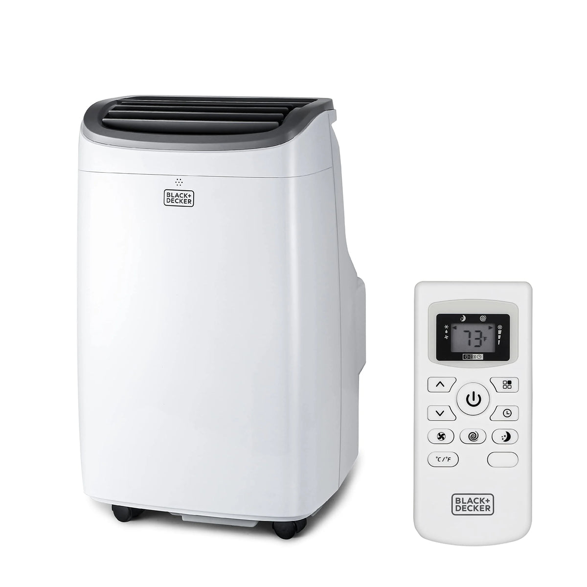 BLACK+DECKER 8000 BTU white portable air conditioner with window venting kit