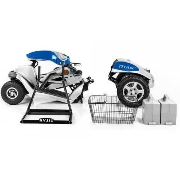 Tzora Titan Hummer XL Folding 4-Wheel Mobility Scooter – 15.5 Mile Range, 6.8 mph (Silver)