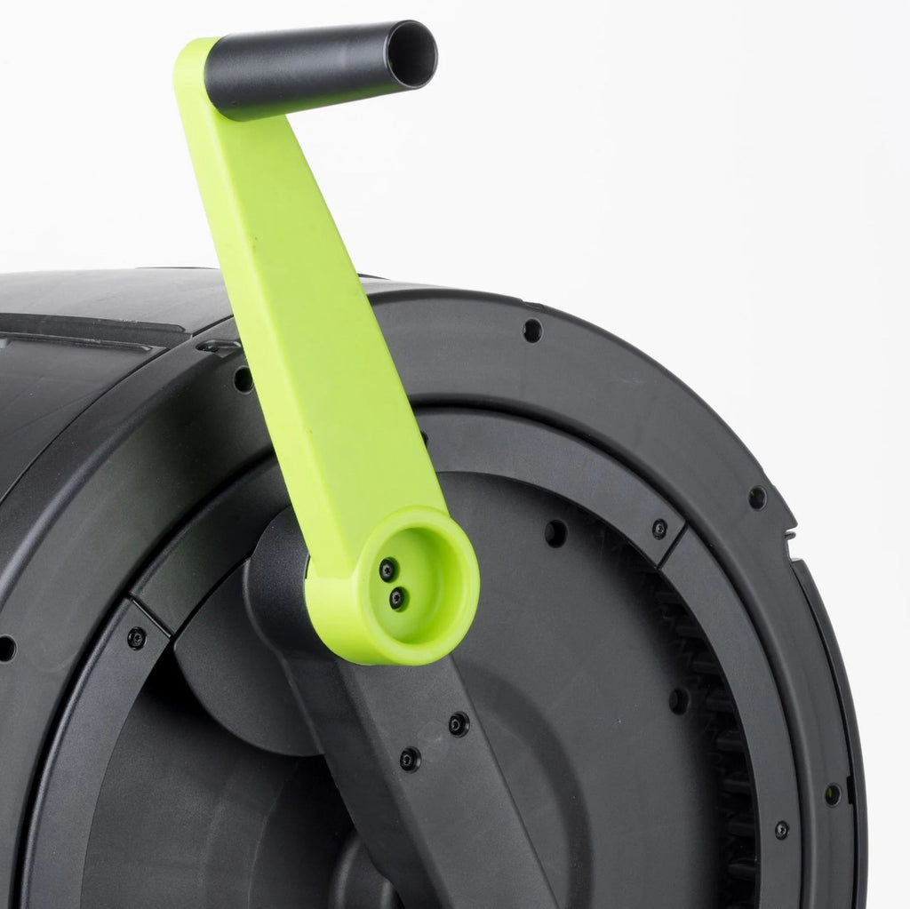 Maze 65-Gallon Compost Tumbler and Cart Combo - Dual Chamber Rotating Composter with 12-Gallon Wheeled Cart