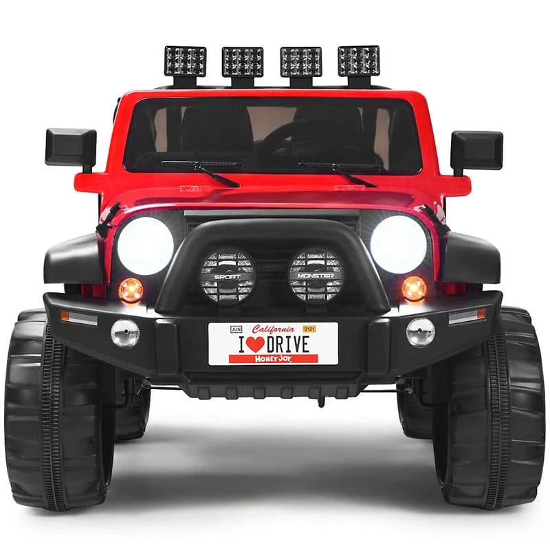12V 2-Seater Kids Ride-On Truck with Remote Control, Storage, LED Lights and Music, Ages 3+