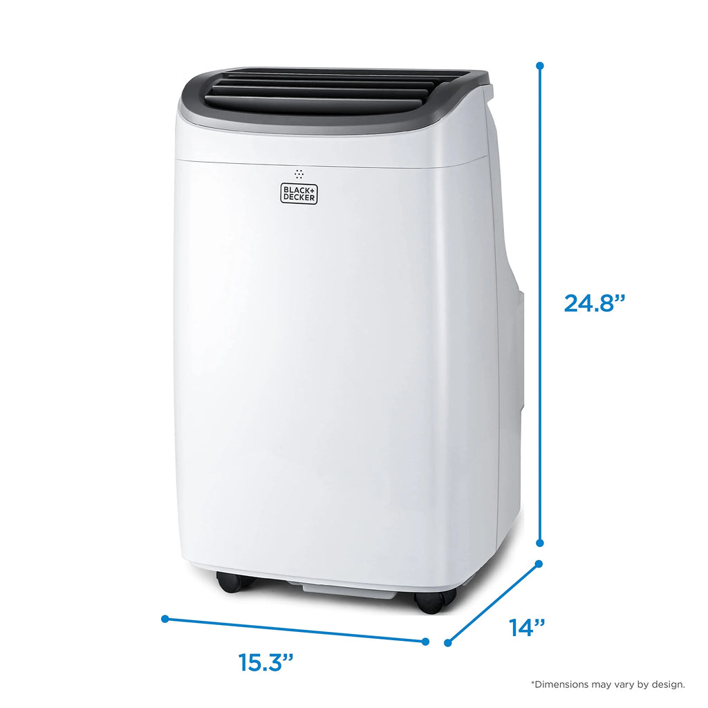 BLACK+DECKER 8,000 BTU Portable Air Conditioner – 3-in-1 Cooler, Dehumidifier & Fan for Rooms up to 350 Sq.Ft