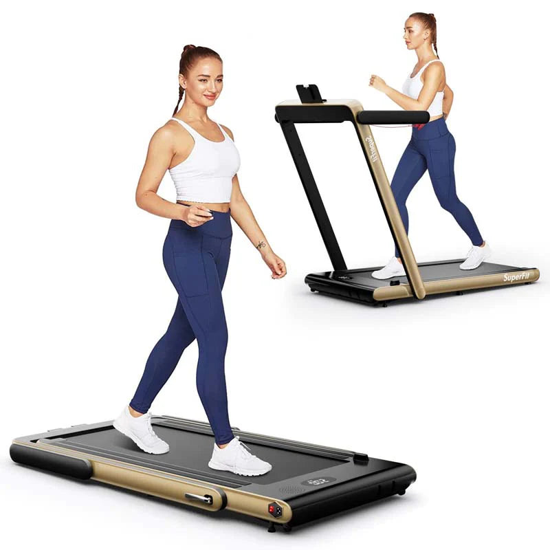 2-in-1 Folding Under Desk Treadmill – 2.25 HP, 0.6–7.5 mph, App, Speaker & Remote