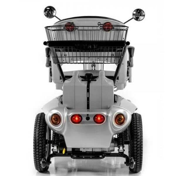 Tzora Titan Hummer XL Folding 4-Wheel Mobility Scooter – 15.5 Mile Range, 6.8 mph (Silver)