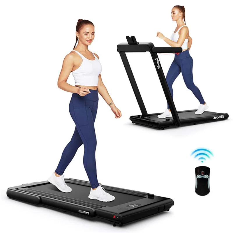 2-in-1 Folding Under Desk Treadmill – 2.25 HP, 0.6–7.5 mph, App, Speaker & Remote