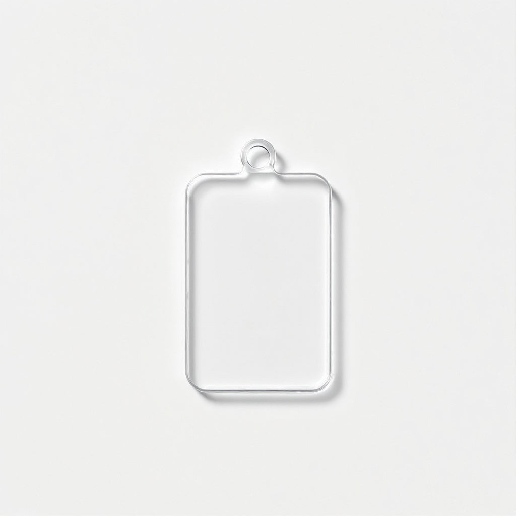 Acrylic Photo Keychain from alternative angle showing side profile and construction details