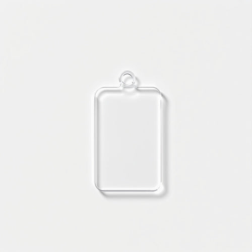 Hero shot of Acrylic Photo Keychain on white studio background, full product visible