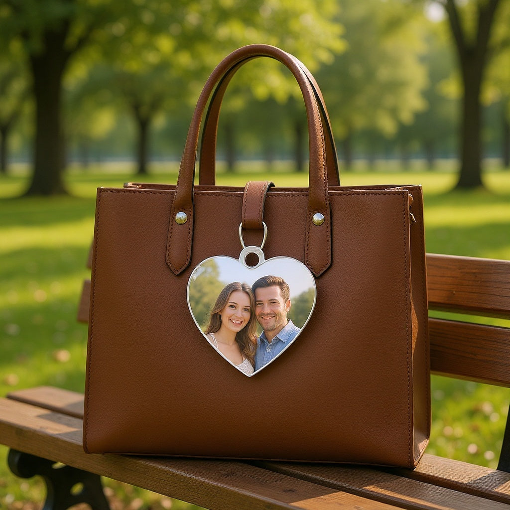 Acrylic Photo Keychain displayed as sentimental gift on dresser, editorial style