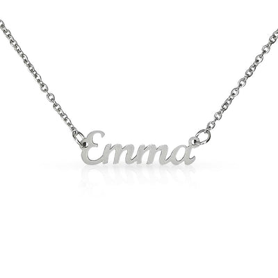 Custom Made Personalized Name Plate Necklace - Adjustable Chain - Up to 10 Characters - Made in the USA