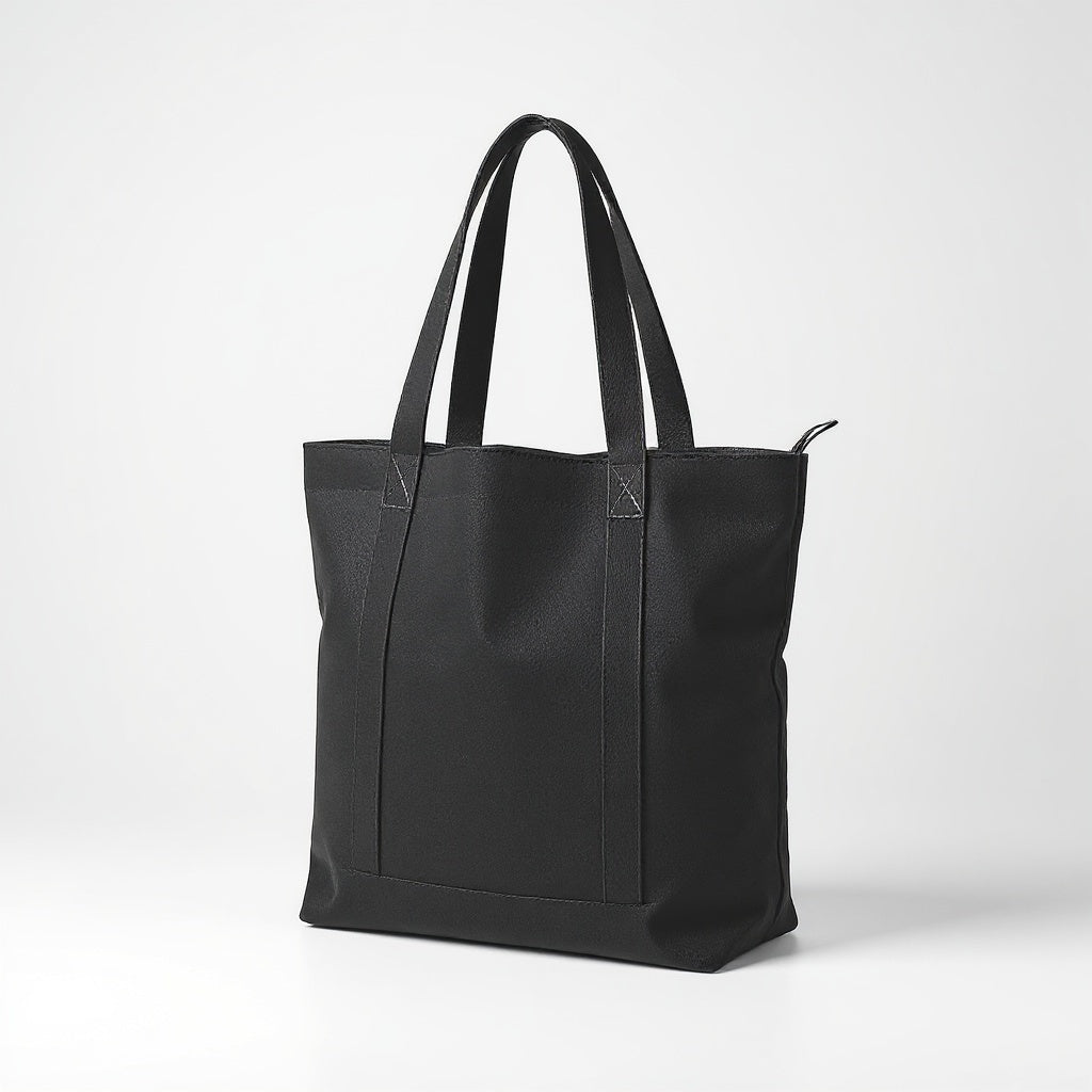 Canvas Tote Bag from alternative angle showing side profile and construction details