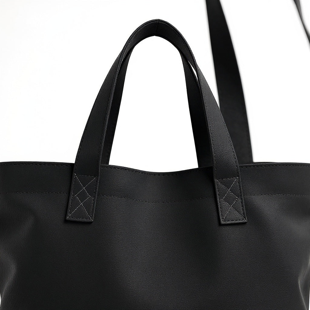 Close-up of canvas texture on Canvas Tote Bag – 16x14 Inches, Personalized, Black, macro texture shot