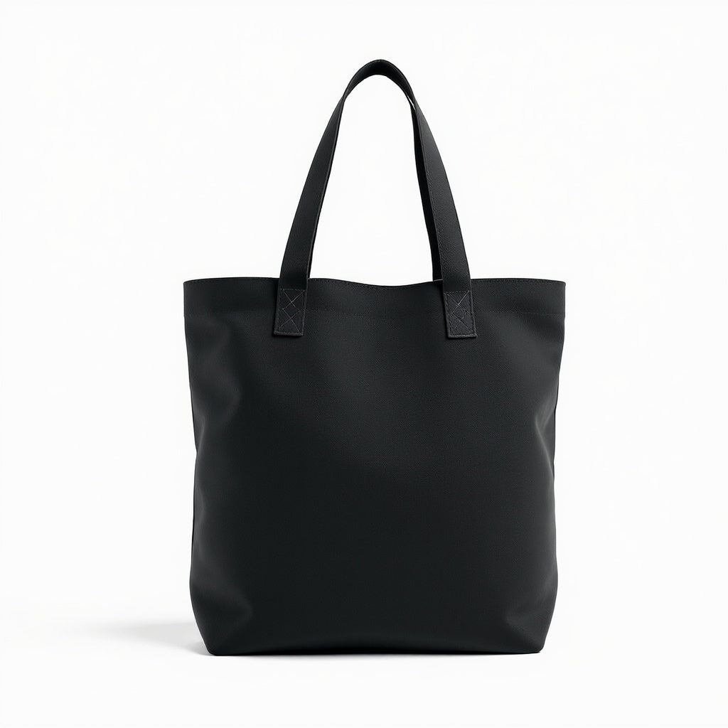 Hero shot of Canvas Tote Bag – 16x14 Inches, Personalized, Black on white studio background, full product visible