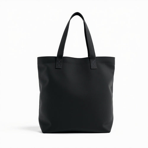 Hero shot of Canvas Tote Bag – 16x14 Inches, Personalized, Black on white studio background, full product visible