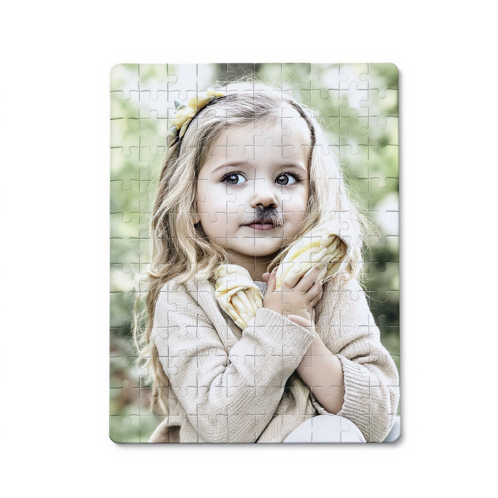 Hero shot of Cardboard Custom Photo Puzzle on white studio background, full product visible