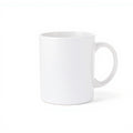 Hero shot of ceramic custom photo mug on white studio background, full product visible