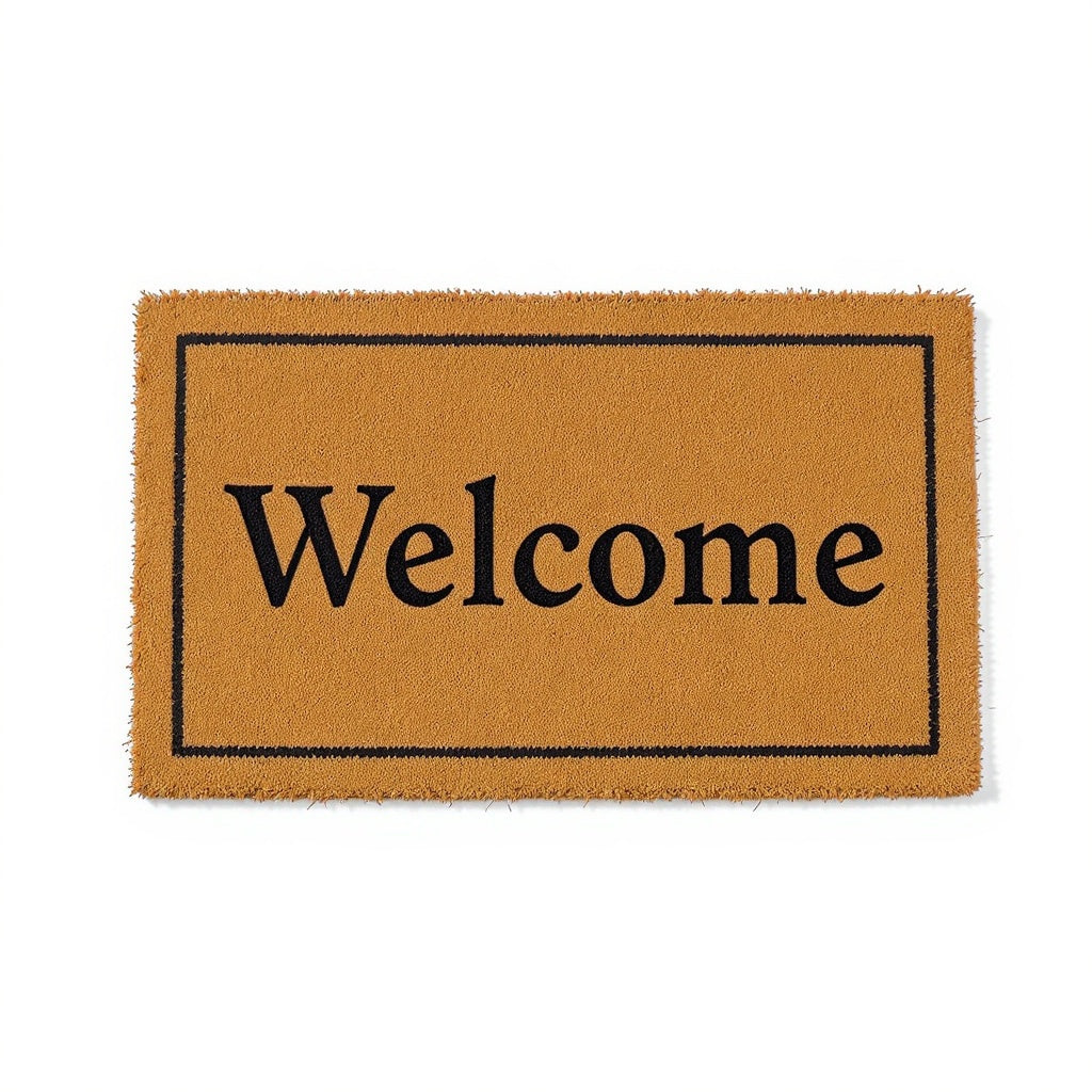 Hero shot of Coir Personalized Doormat on white studio background, full product visible