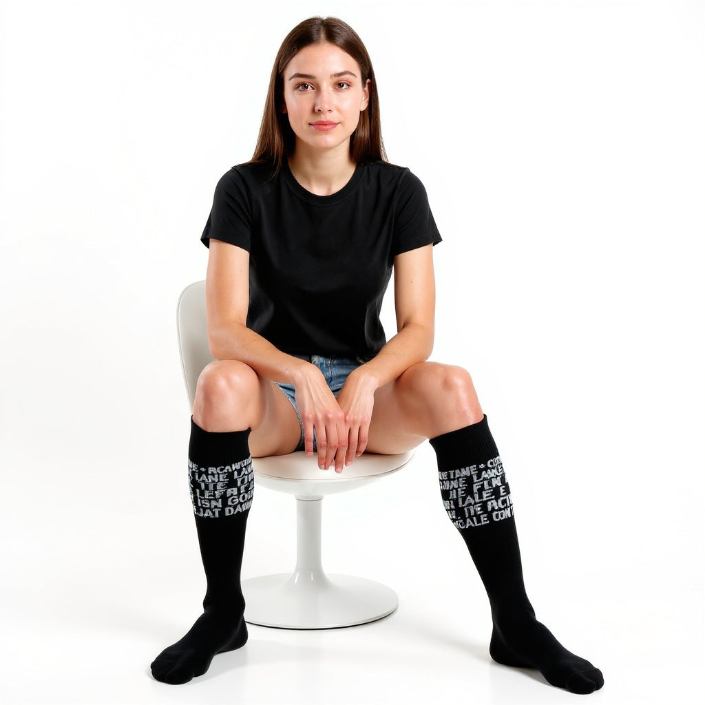 Cotton Blend Personalized Socks from alternative angle showing side profile and construction details
